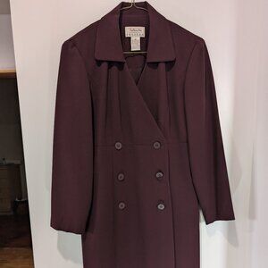 Talbot's plum double breasted feminine coat. Petite 4